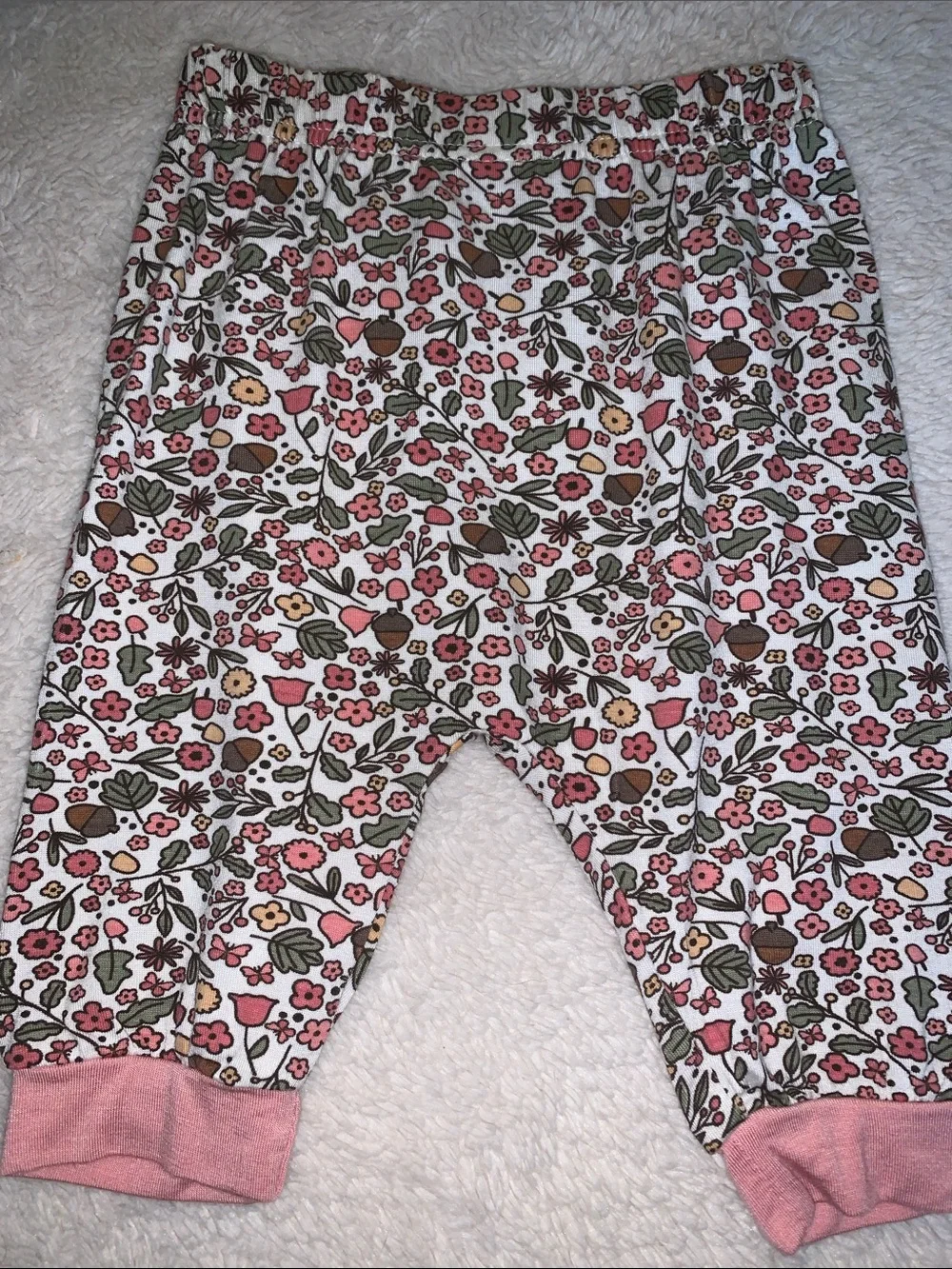 NWT Milkberry 3pc Set 3-6M Bamboo Bodysuit Pants Headband Acorns